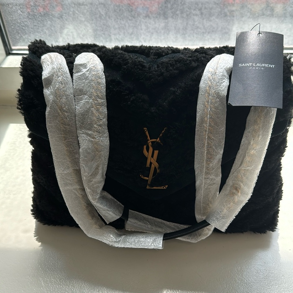 Saint Laurent Medium Shearling LouLou Shoulder Bag